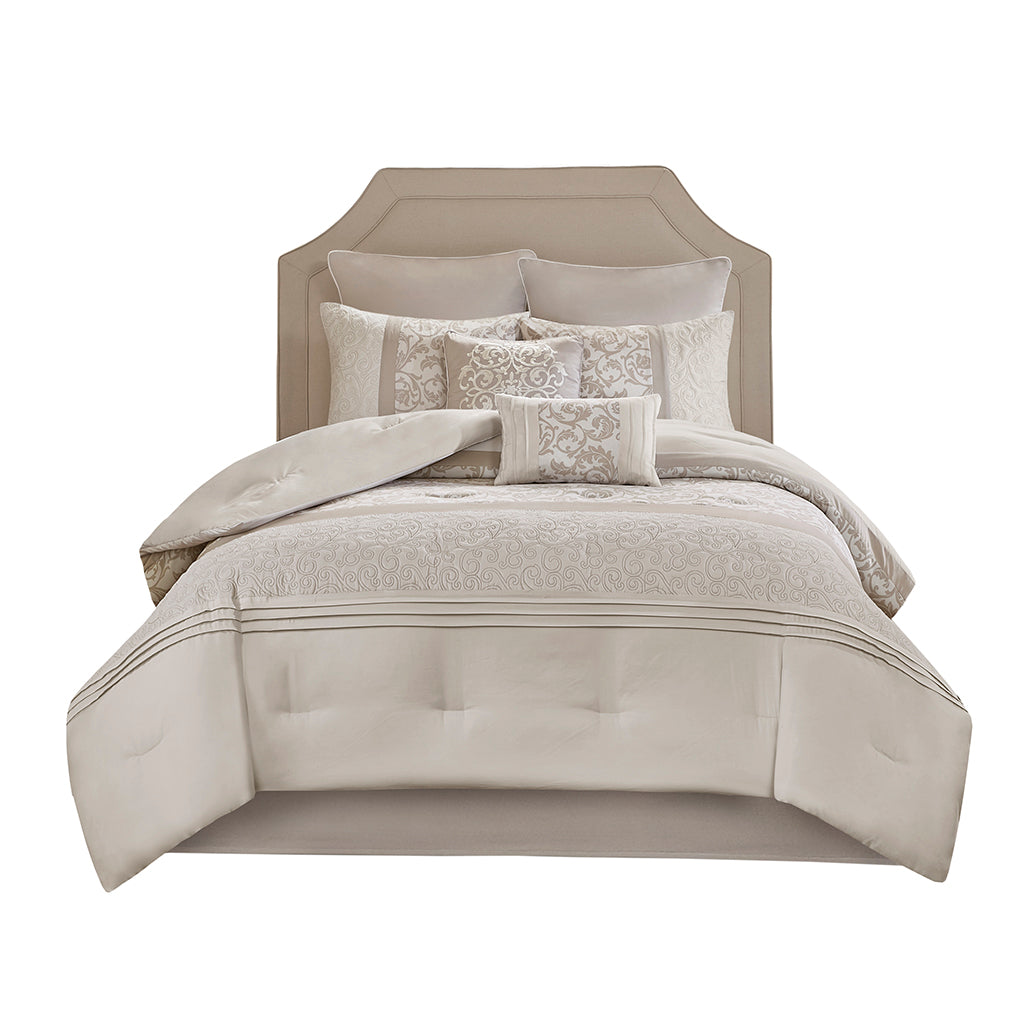 510 Design Embroidered 8 Piece Comforter Set