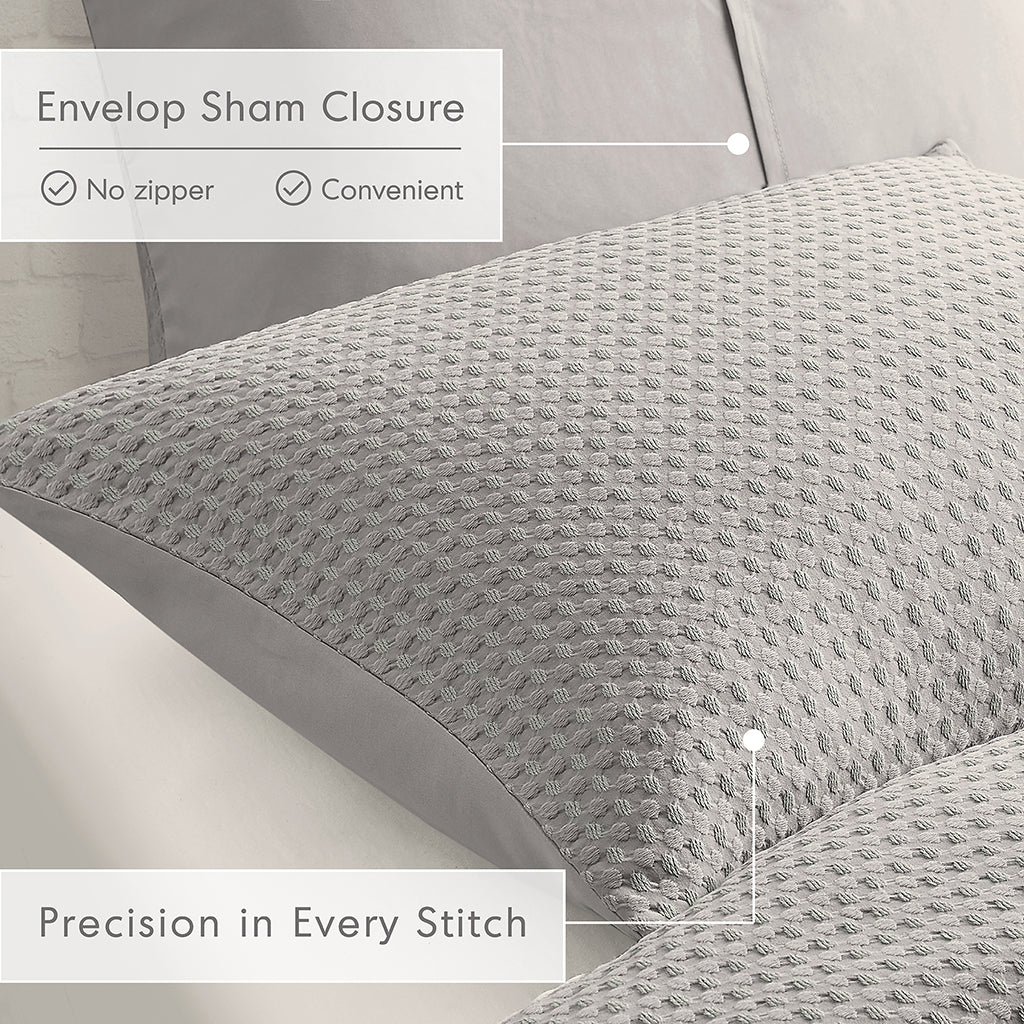 Comfort Spaces Waffle Weave Textured Duvet Cover Set