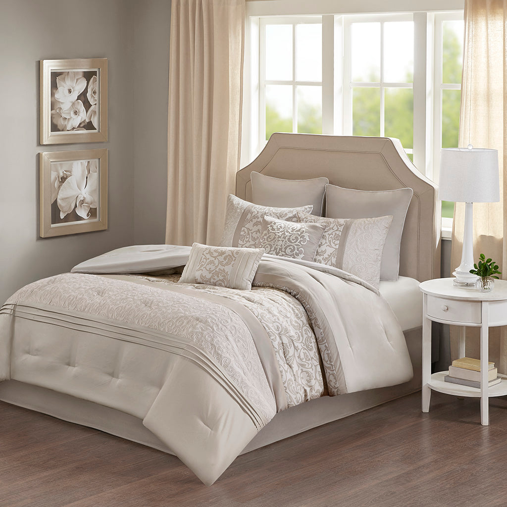 510 Design Embroidered 8 Piece Comforter Set