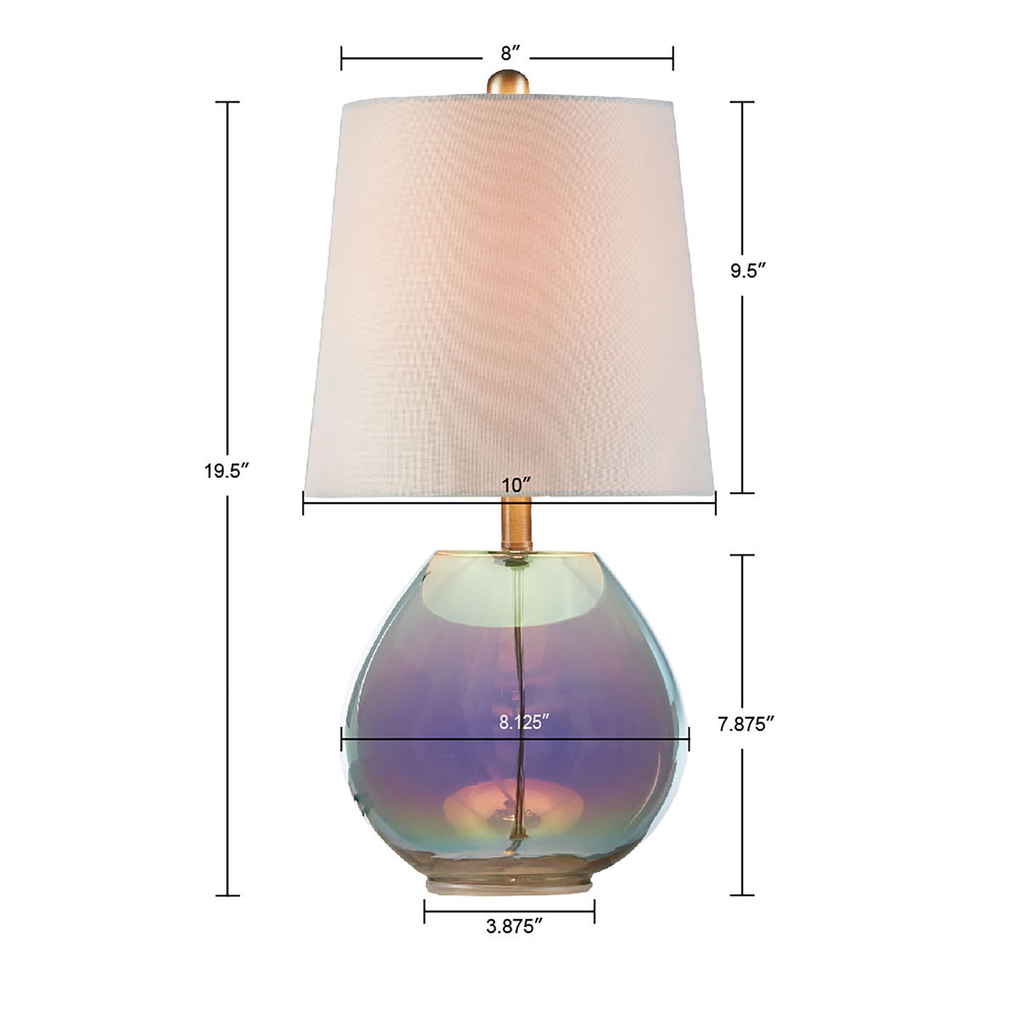 510 Design Iridescent Glass Table Lamp