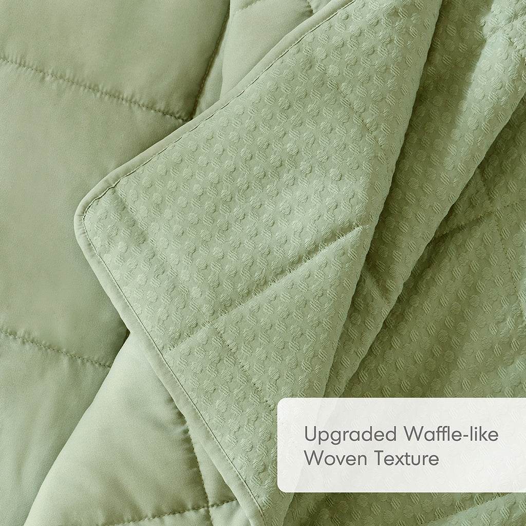 Comfort Spaces Waffle Weave Textured Quilt Set