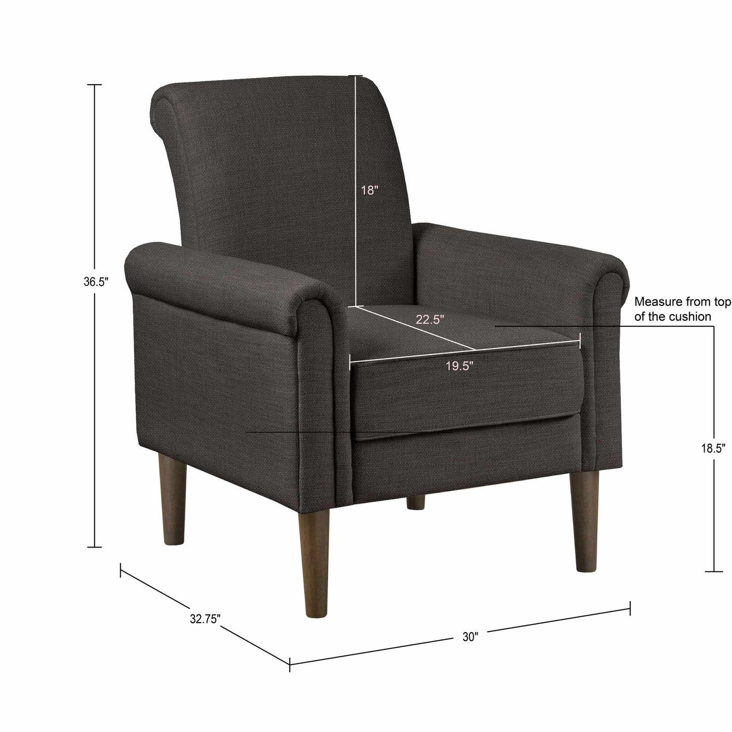 510 Design Rolled Arm Accent Chair