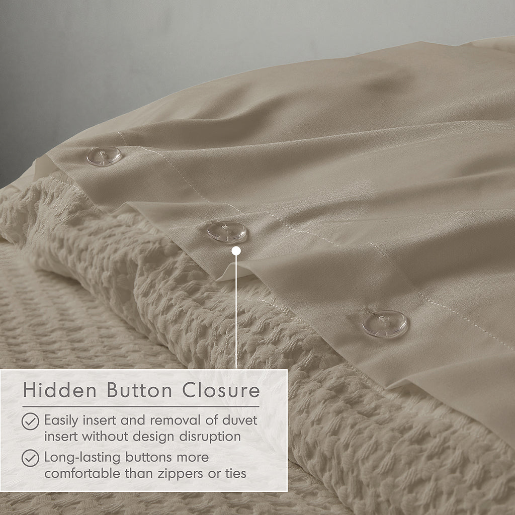 Comfort Spaces Waffle Weave Textured Duvet Cover Set