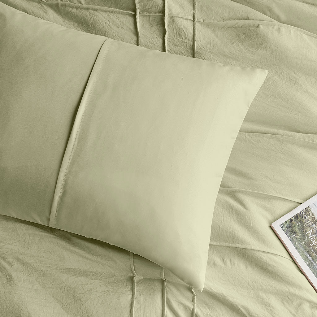 Comfort Spaces Soft Washed Pleated Comforter Set