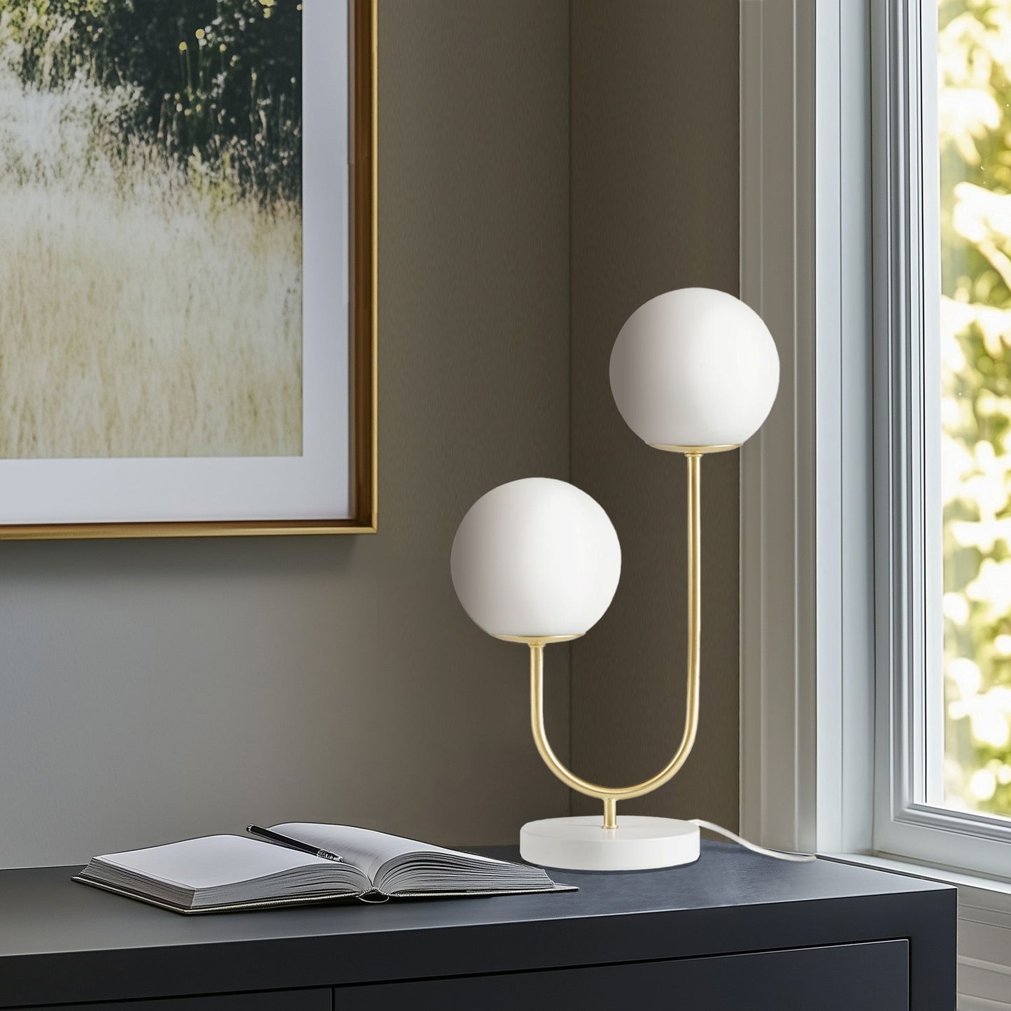 510 Design Metal 2-Light Globe Table Lamp