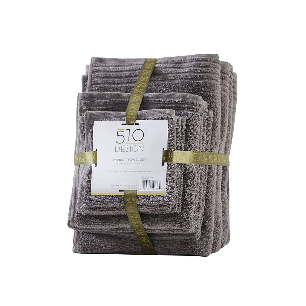 510 Design 100% Cotton Quick Dry 12 Piece Bath Towel Set