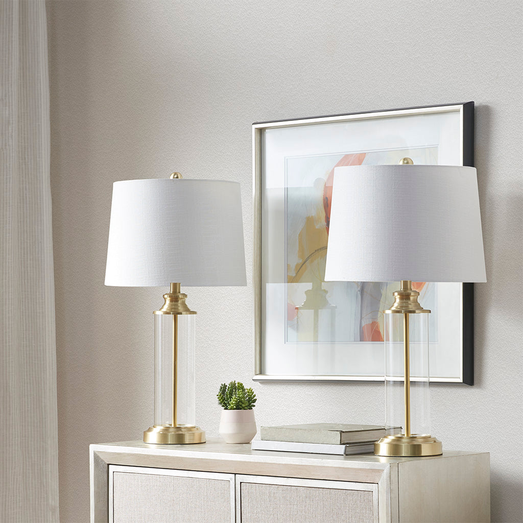 510 Design Glass Cylinder Table Lamp Set of 2