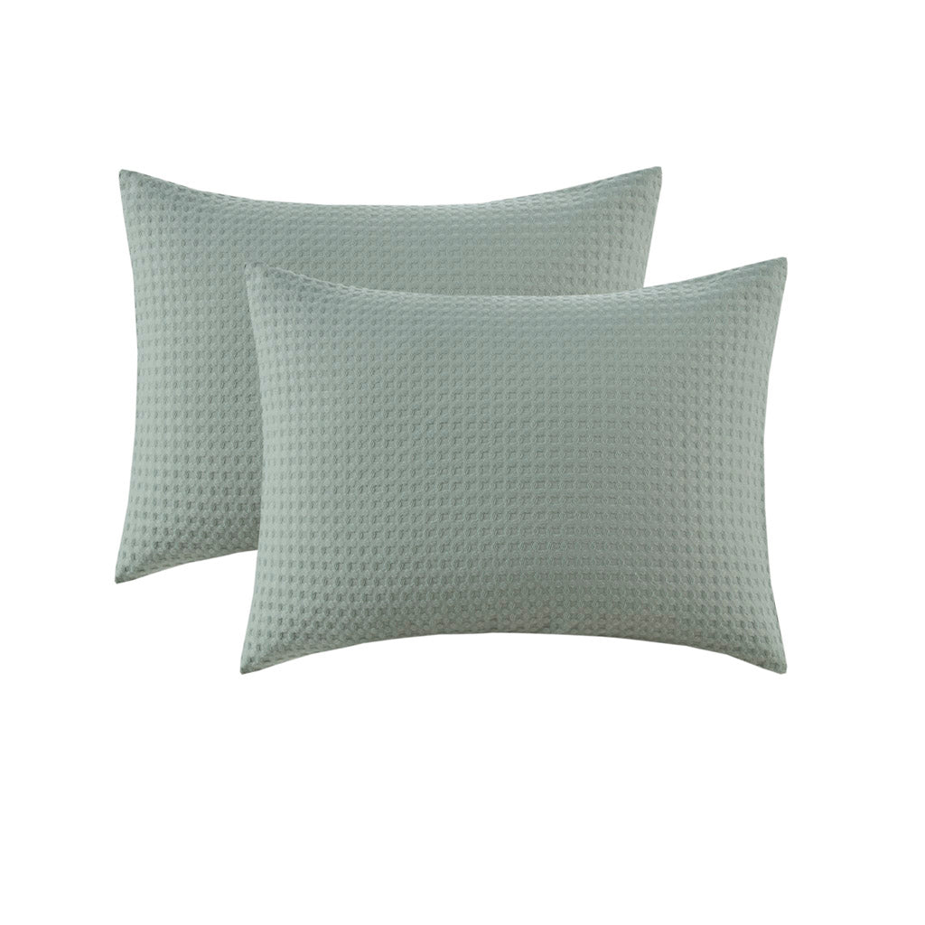 Comfort Spaces Waffle Weave Textured Duvet Cover Set