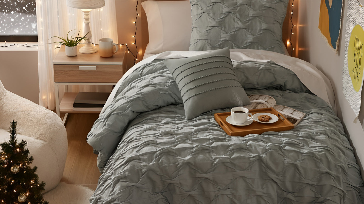 Bailey Diamond Pucker Woven Comforter Set