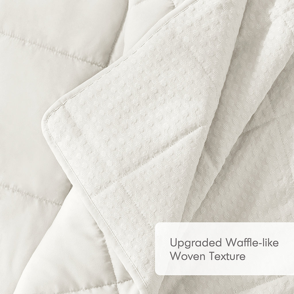 Comfort Spaces Waffle Weave Textured Quilt Set