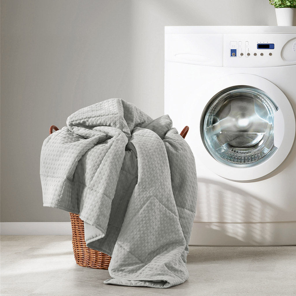 Comfort Spaces Waffle Weave Textured Quilt Set