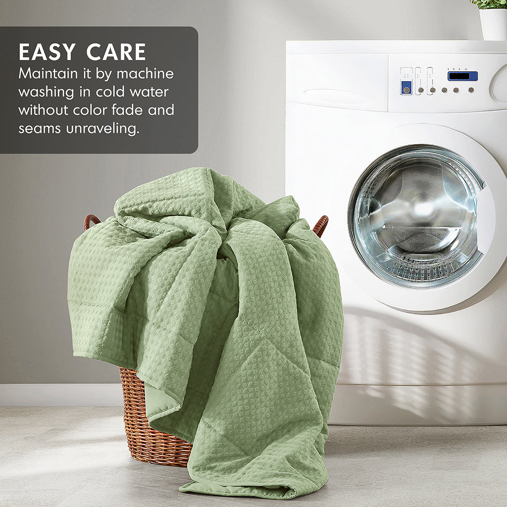Comfort Spaces Waffle Weave Textured Quilt Set