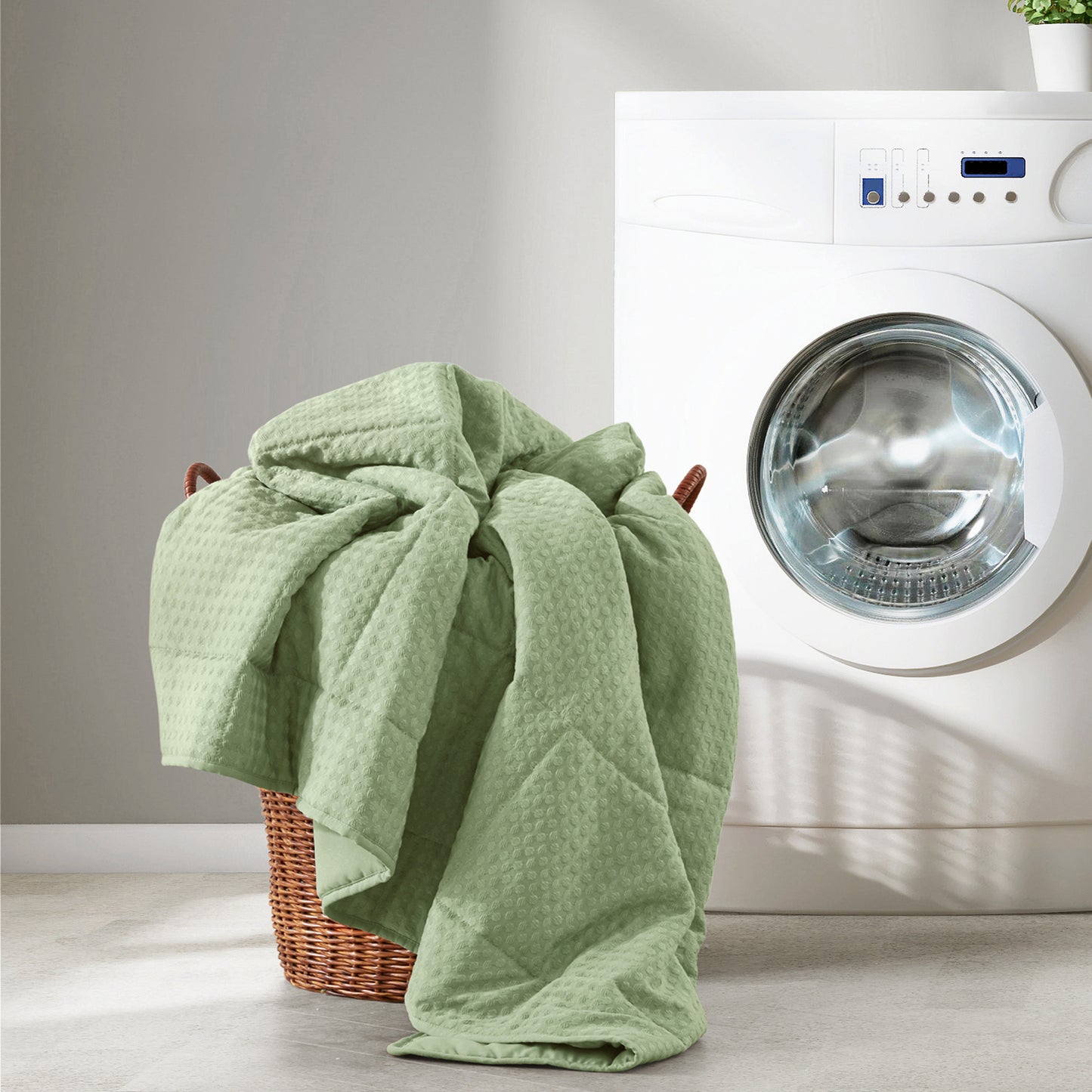 Comfort Spaces Waffle Weave Textured Quilt Set