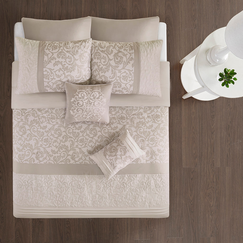 510 Design Embroidered 8 Piece Comforter Set