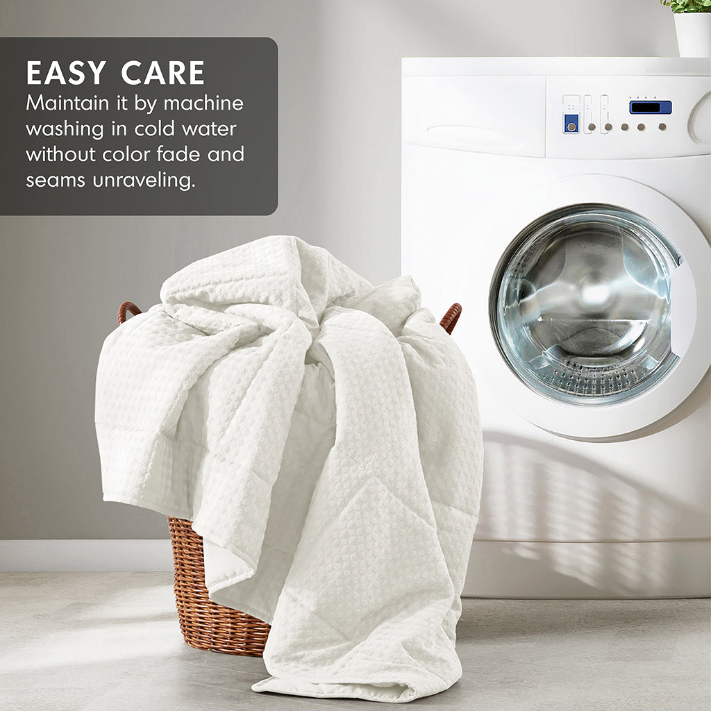 Comfort Spaces Waffle Weave Textured Quilt Set