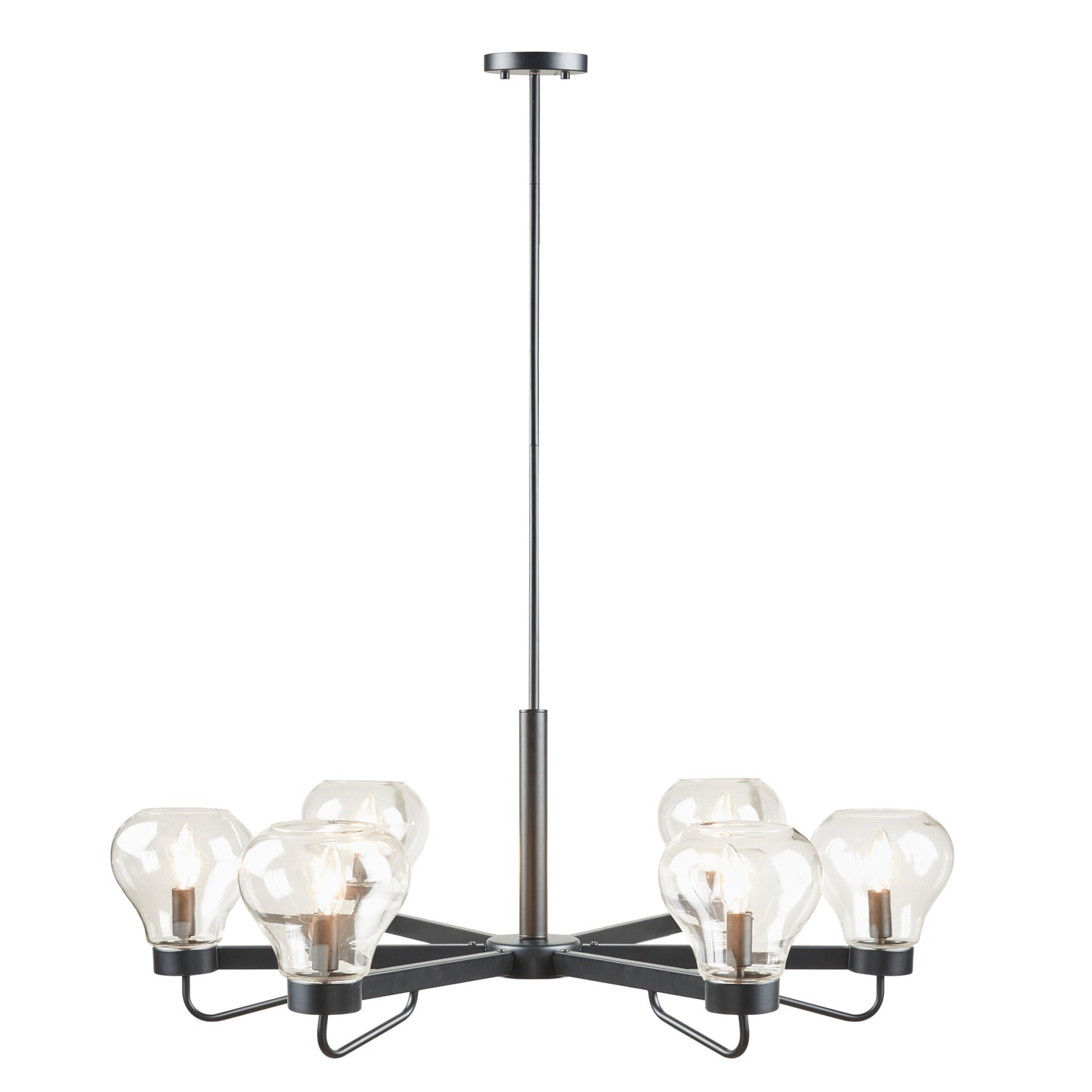 510 Design 6-Light Chandelier with Bowl Shaped Glass Shades