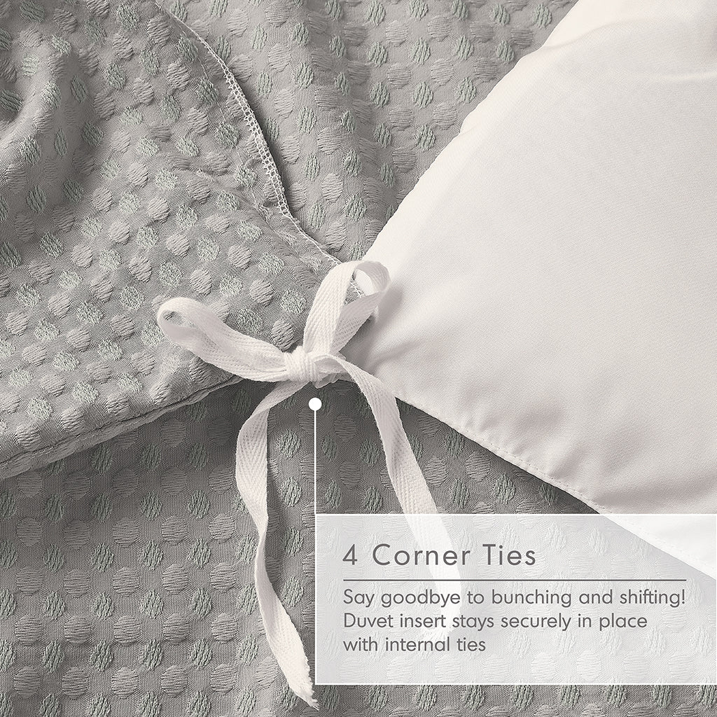 Comfort Spaces Waffle Weave Textured Duvet Cover Set