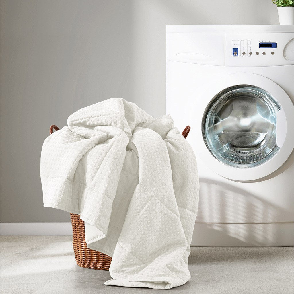 Comfort Spaces Waffle Weave Textured Quilt Set