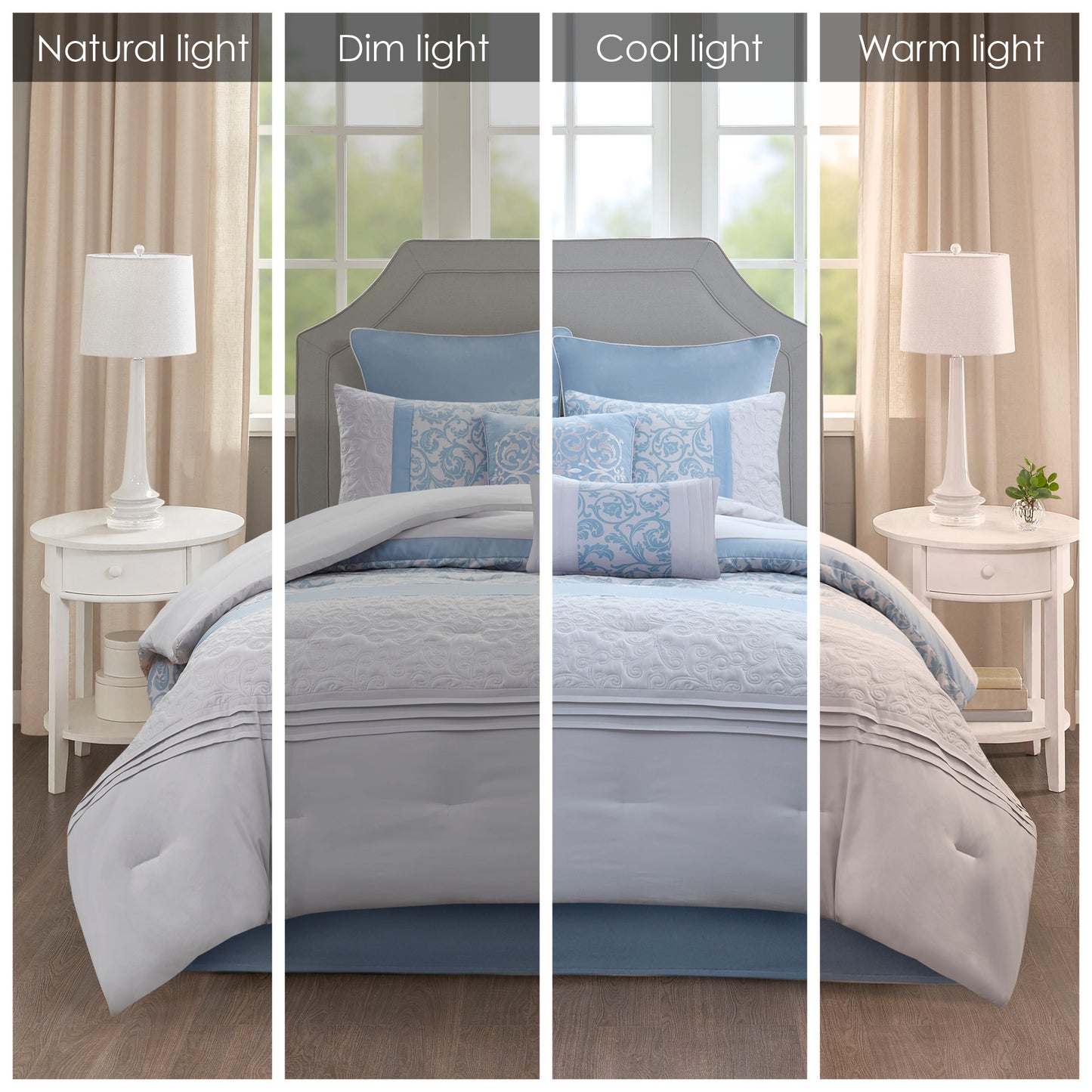 510 Design Embroidered 8 Piece Comforter Set