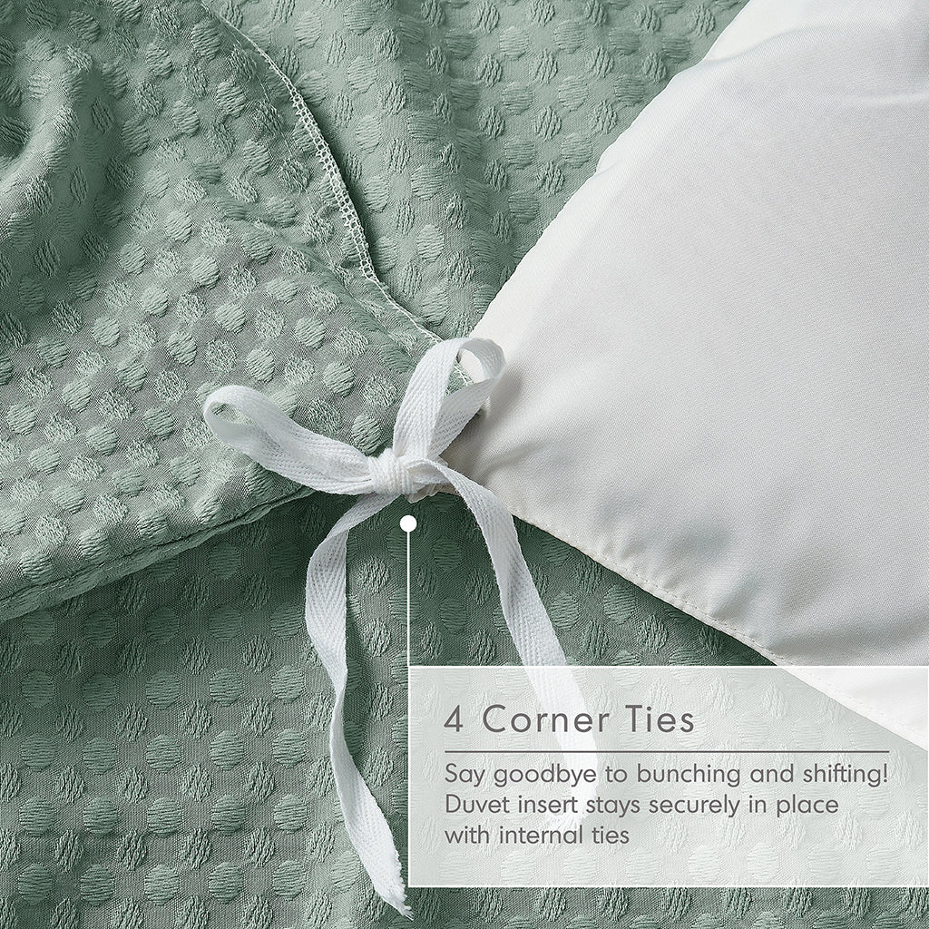 Comfort Spaces Waffle Weave Textured Duvet Cover Set