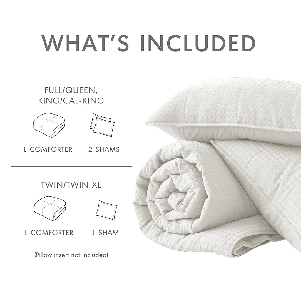Comfort Spaces Waffle Weave Textured Quilt Set