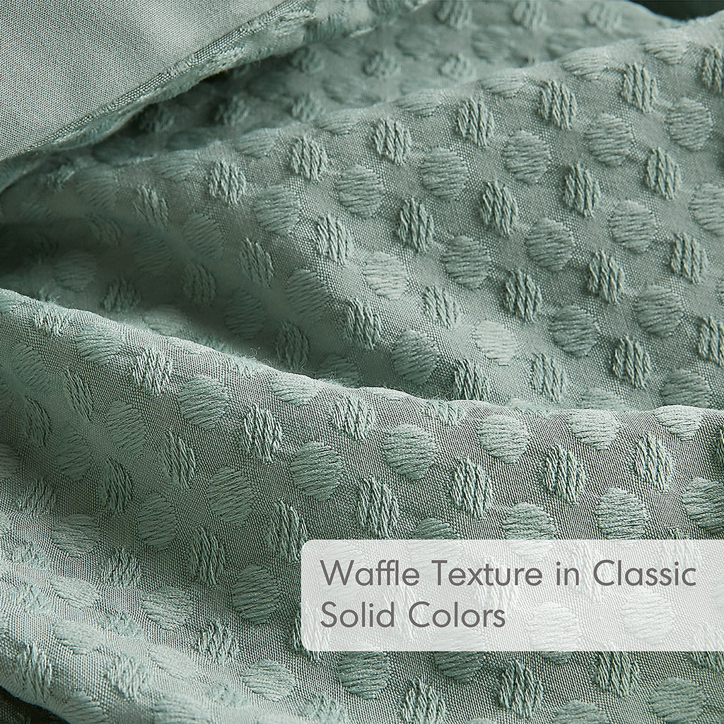 Comfort Spaces Waffle Weave Textured Duvet Cover Set