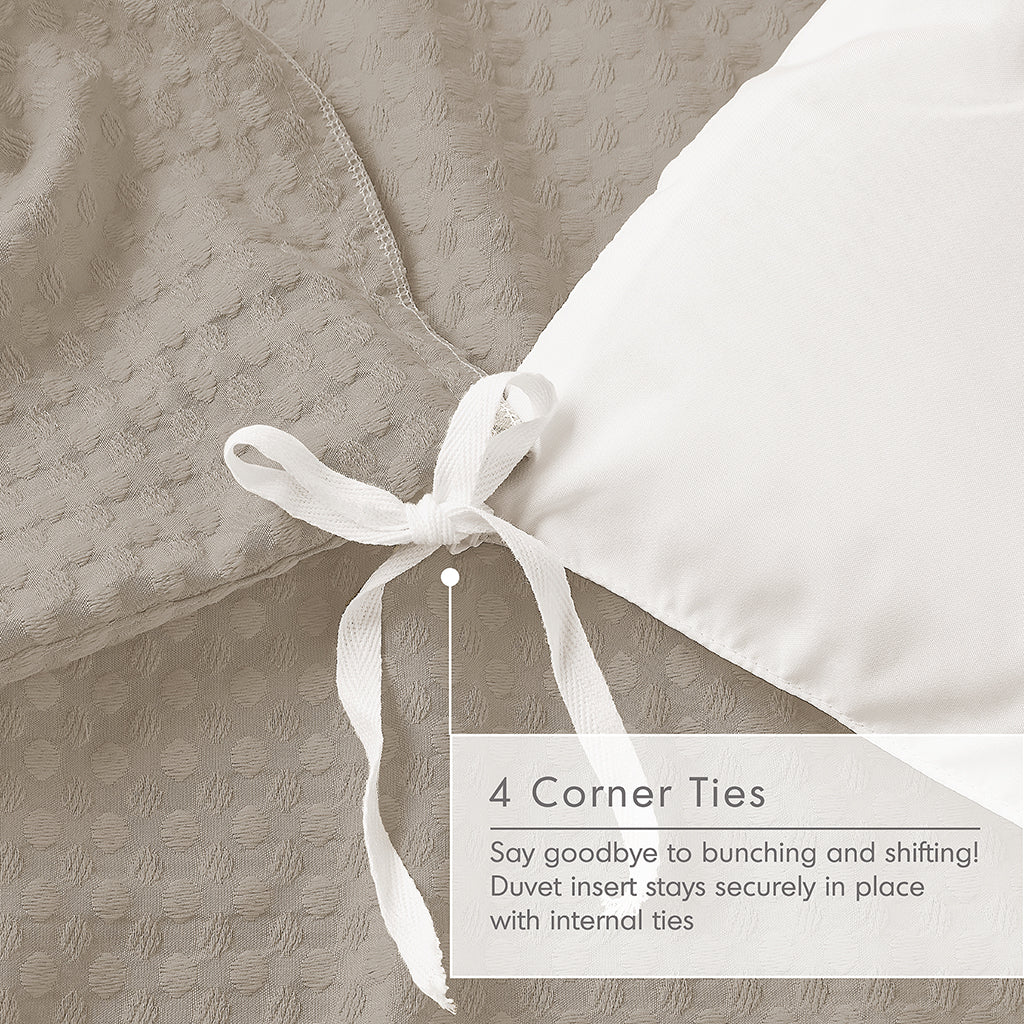 Comfort Spaces Waffle Weave Textured Duvet Cover Set