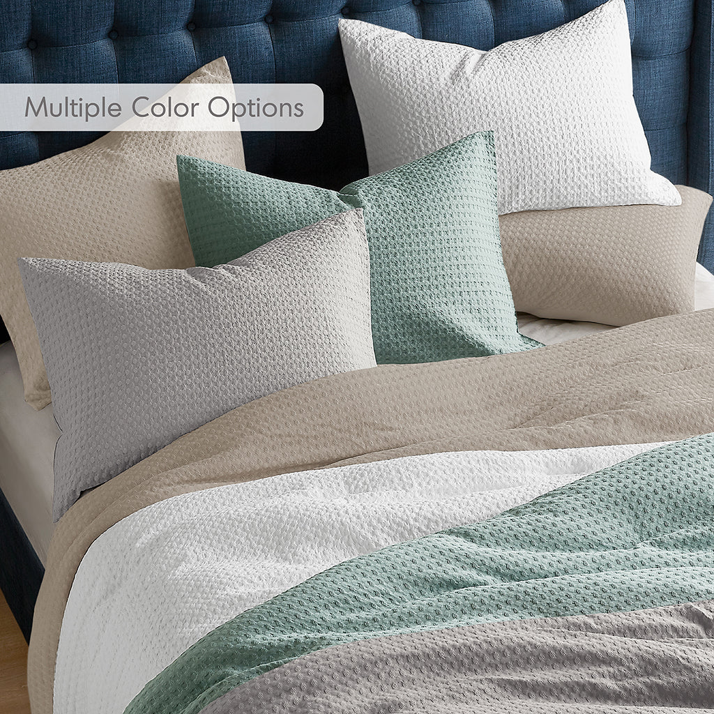 Comfort Spaces Waffle Weave Textured Duvet Cover Set