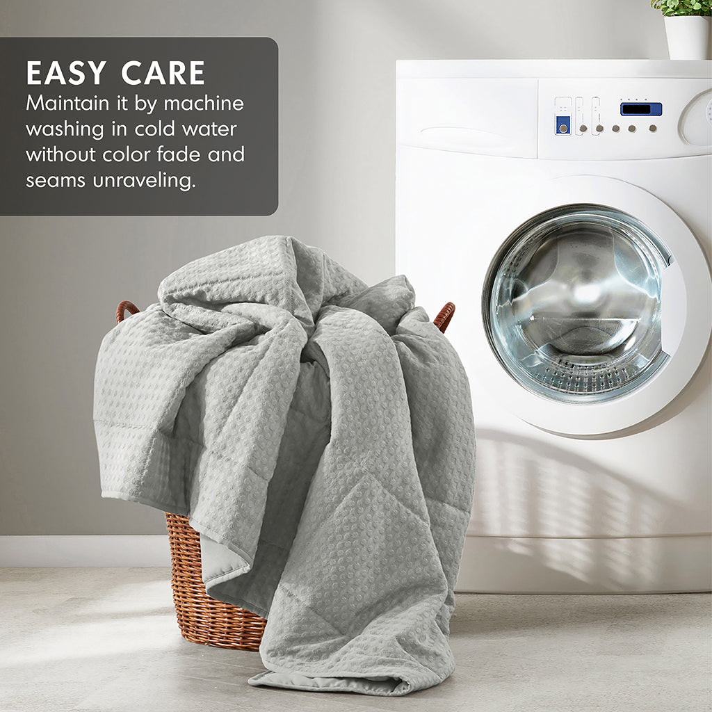 Comfort Spaces Waffle Weave Textured Quilt Set