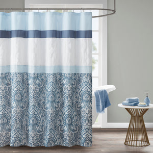 Shawnee Printed and Embroidered Shower Curtain