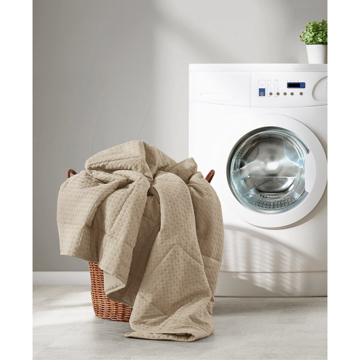 Comfort Spaces Waffle Weave Textured Quilt Set