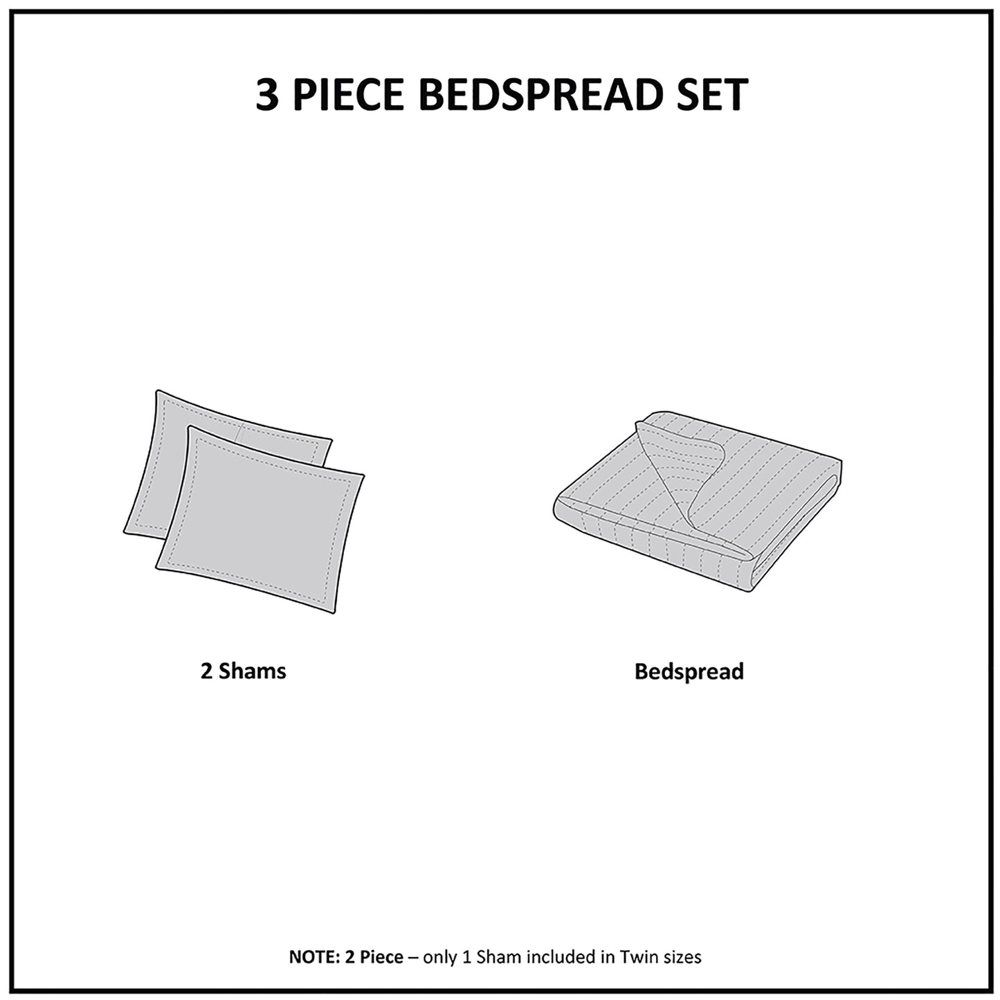 510 Design 3 Piece Reversible Bedspread Set