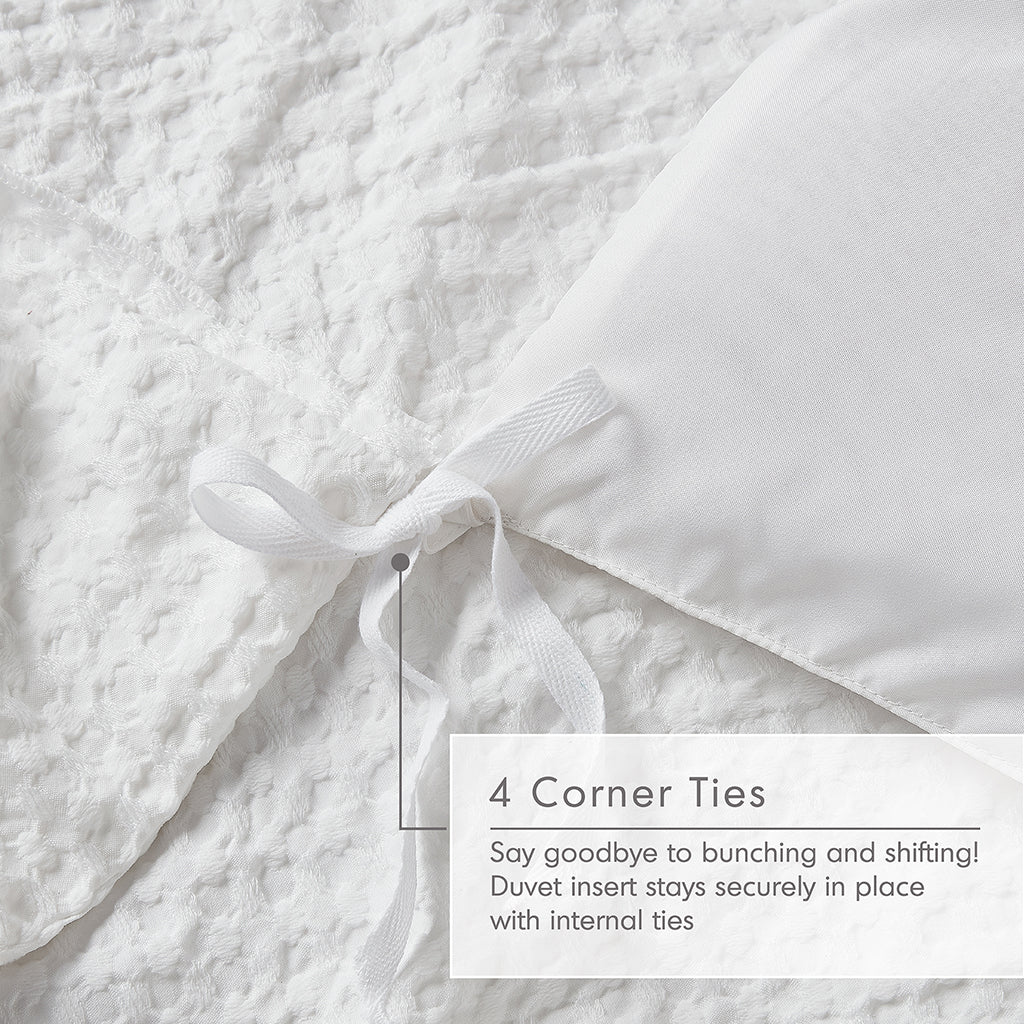 Comfort Spaces Waffle Weave Textured Duvet Cover Set