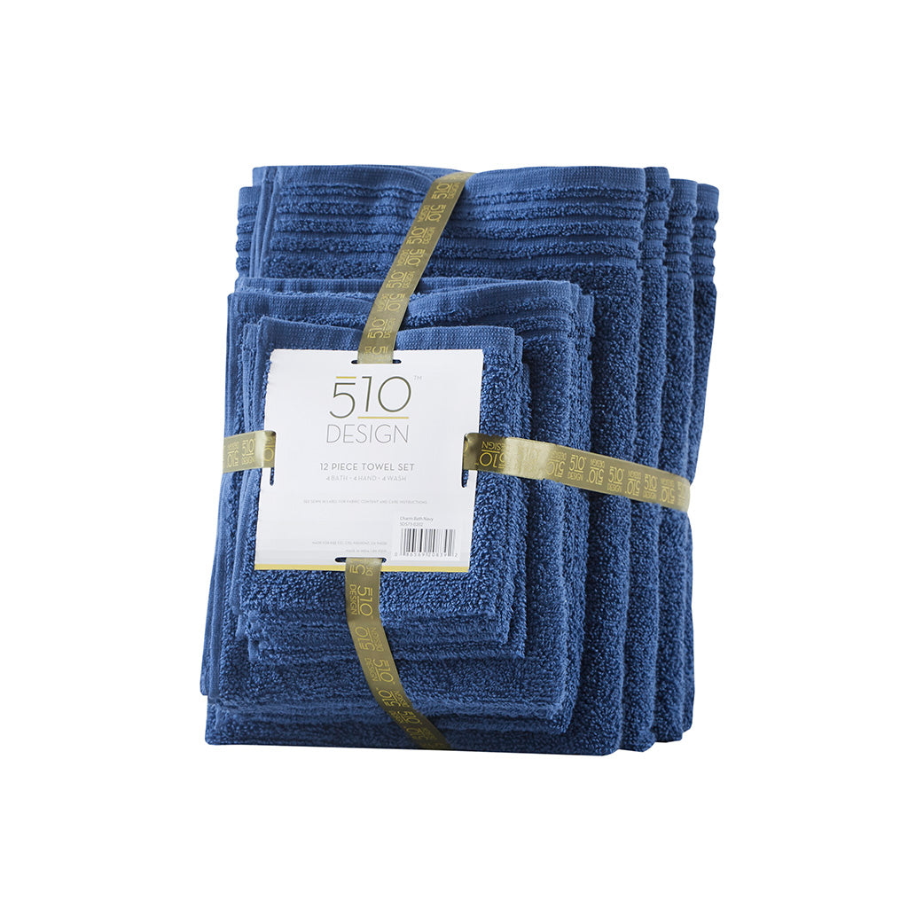 510 Design 100% Cotton Quick Dry 12 Piece Bath Towel Set