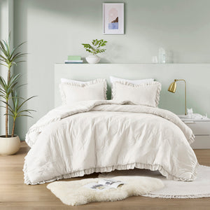 Phoebe Diamond Quilted Ruffle Edge Comforter Set