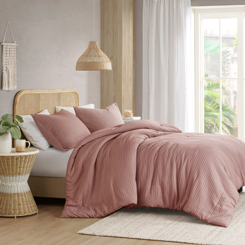 Mina Waffle Weave Textured Comforter Set