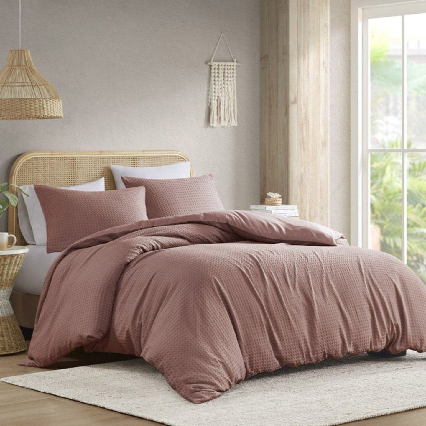 Mina Waffle Weave Textured Comforter Set