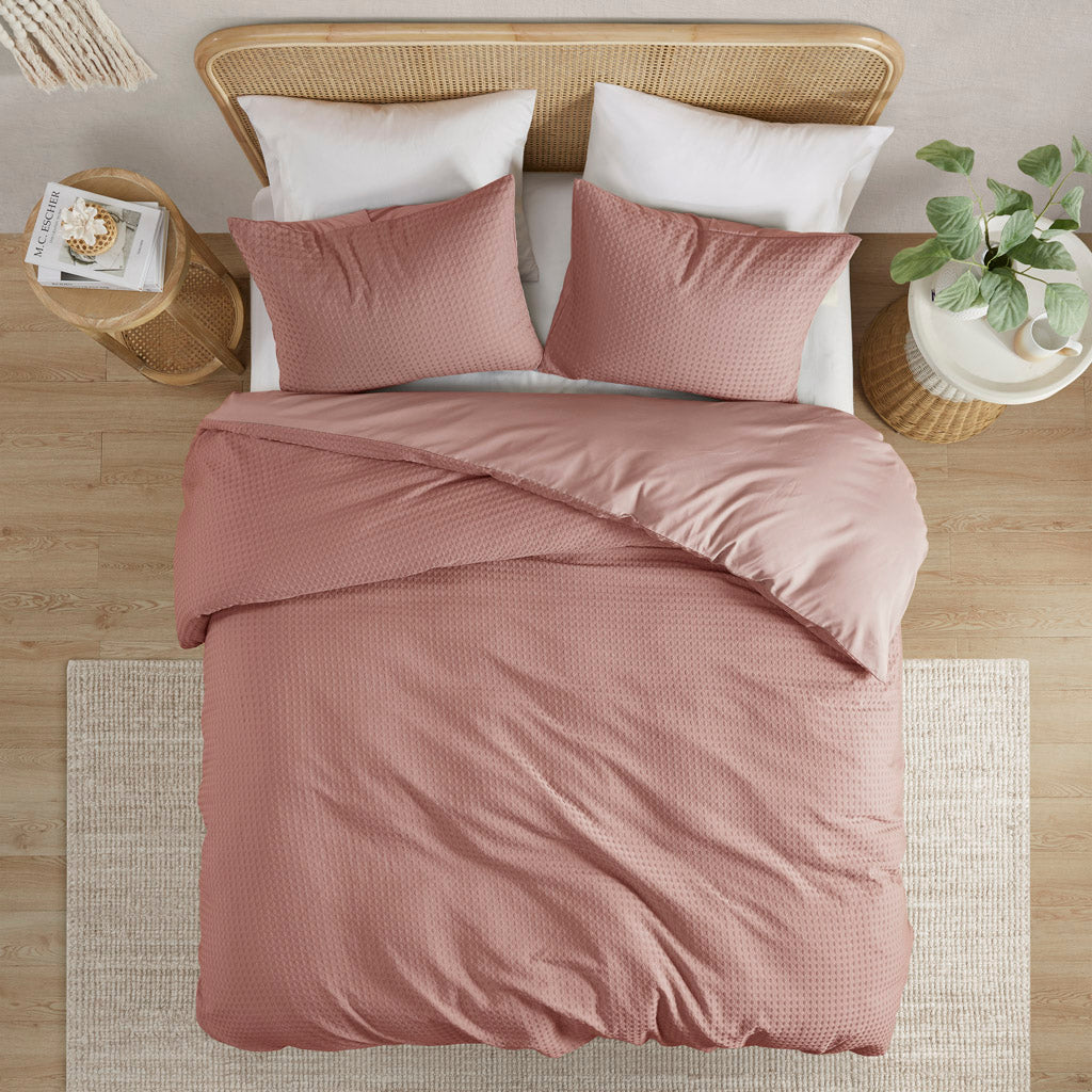 Mina Waffle Weave Textured Comforter Set