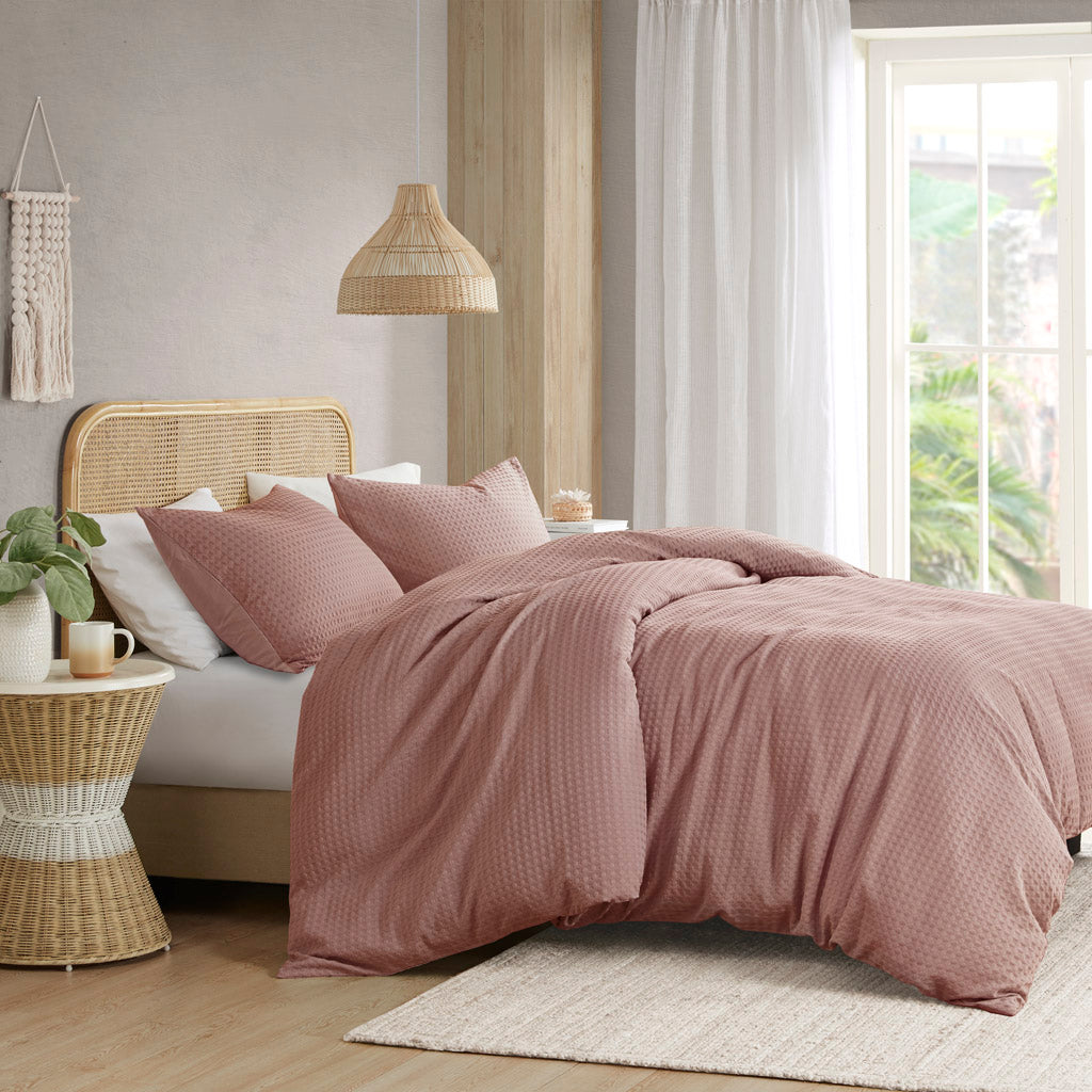 Mina Waffle Weave Textured Comforter Set
