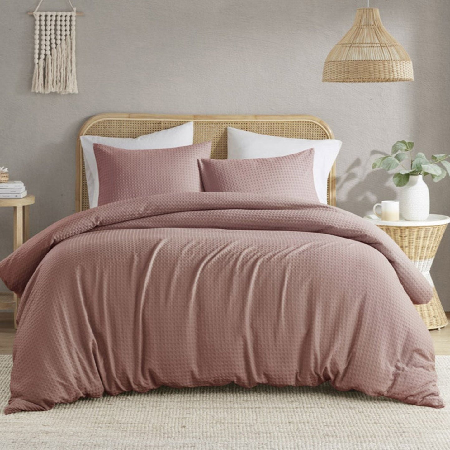 Mina Waffle Weave Textured Comforter Set