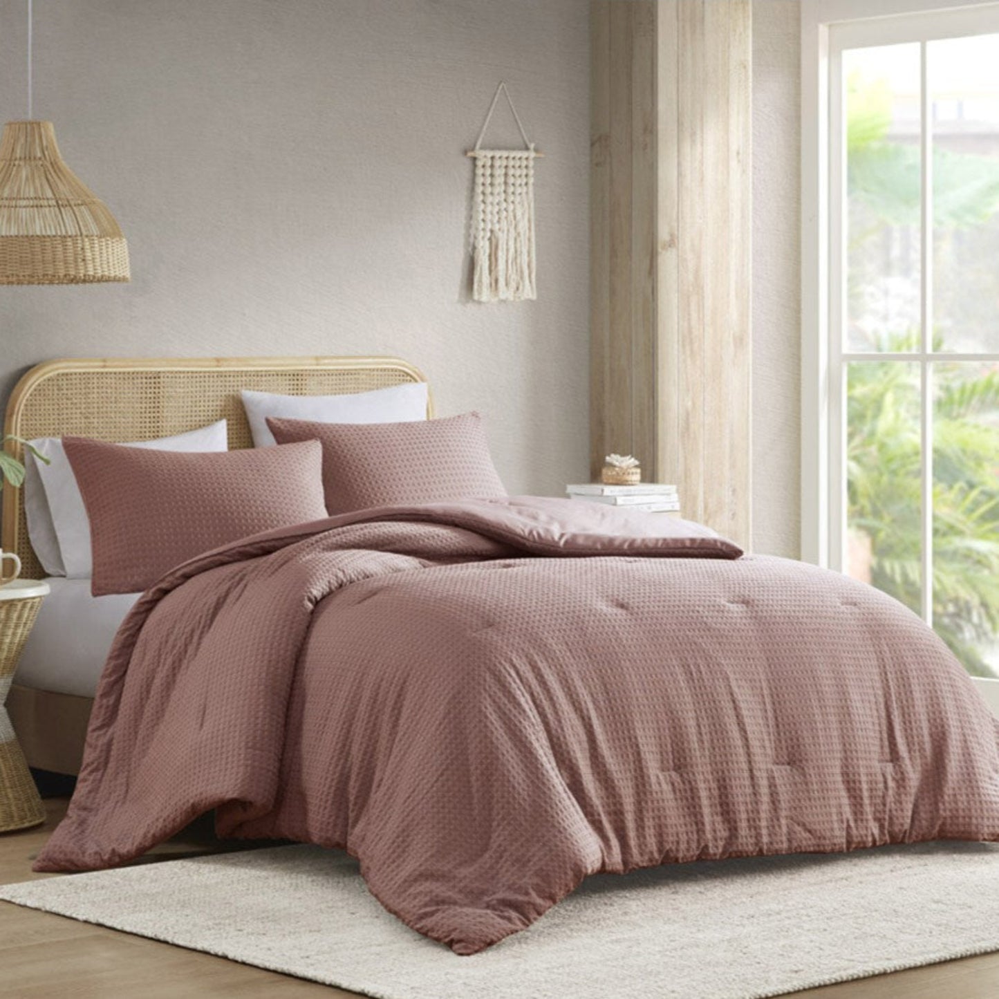 Mina Waffle Weave Textured Comforter Set