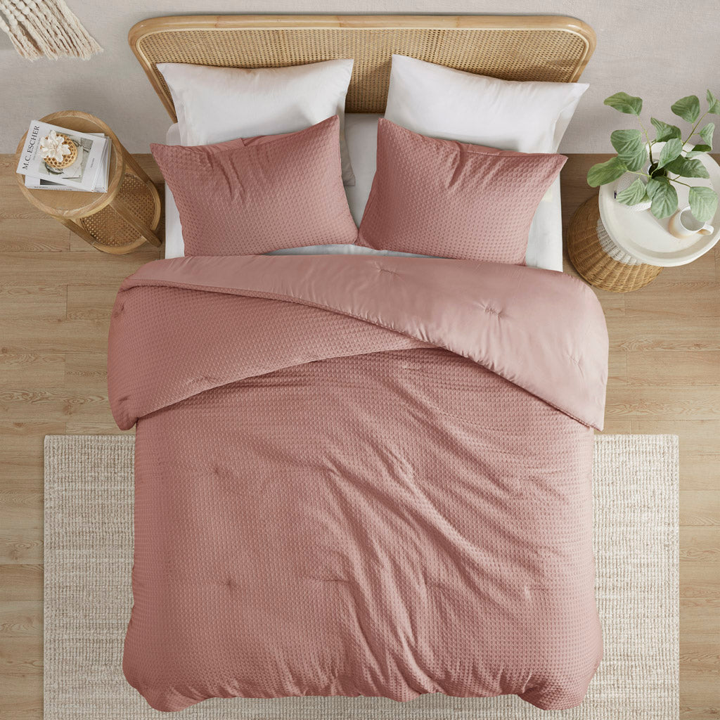 Mina Waffle Weave Textured Comforter Set