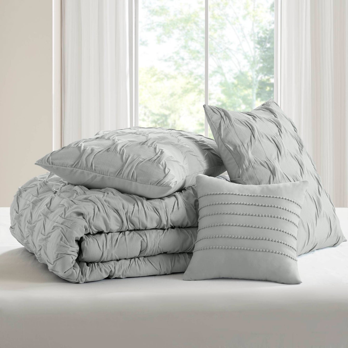 Bailey Diamond Pucker Woven Comforter Set