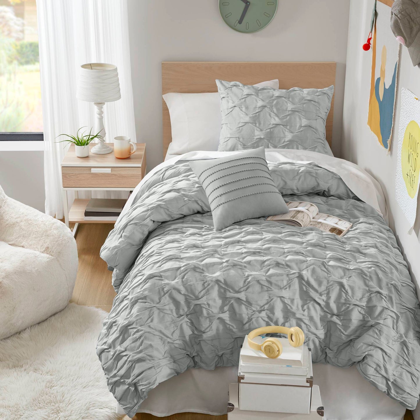 Bailey Diamond Pucker Woven Comforter Set