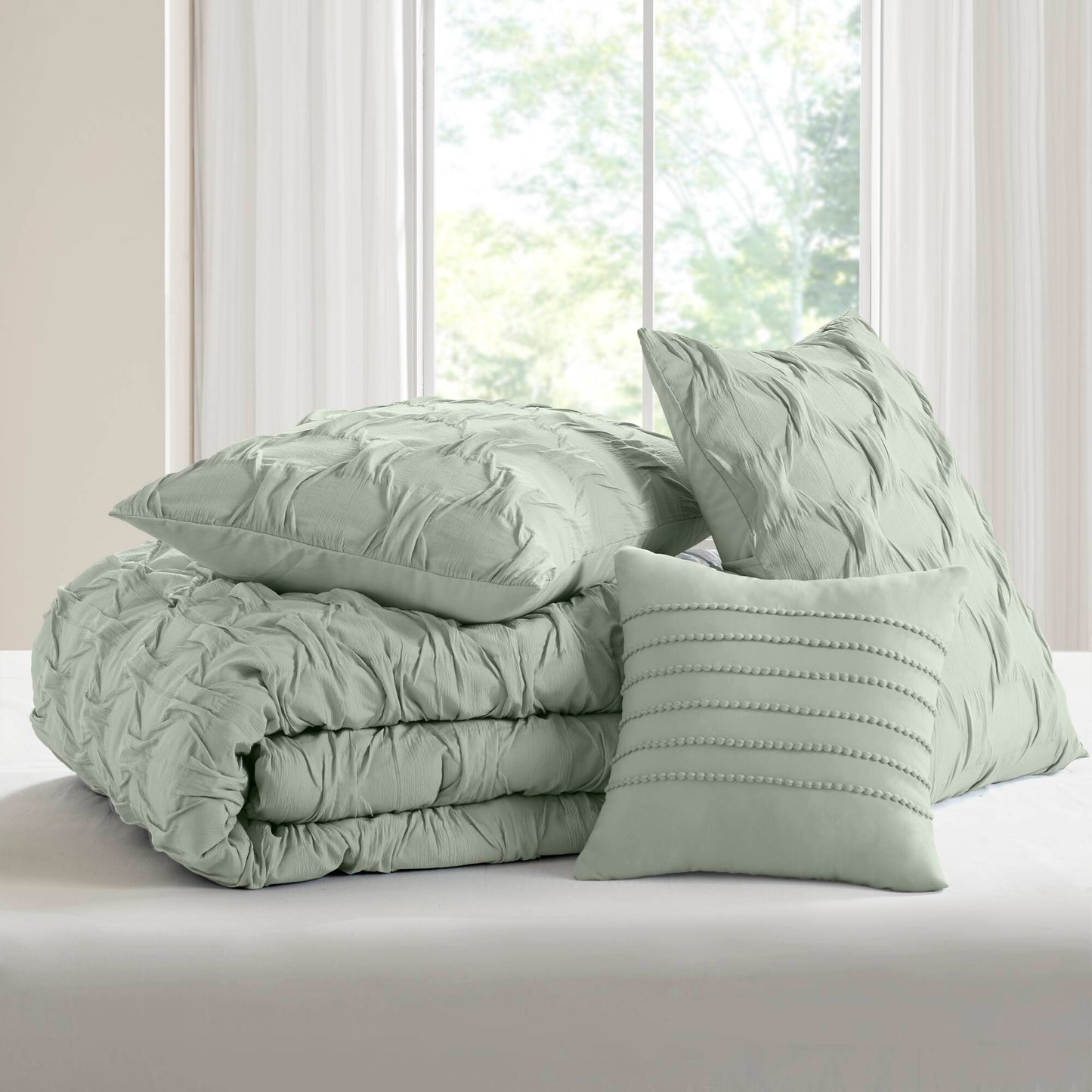 Bailey Diamond Pucker Woven Comforter Set