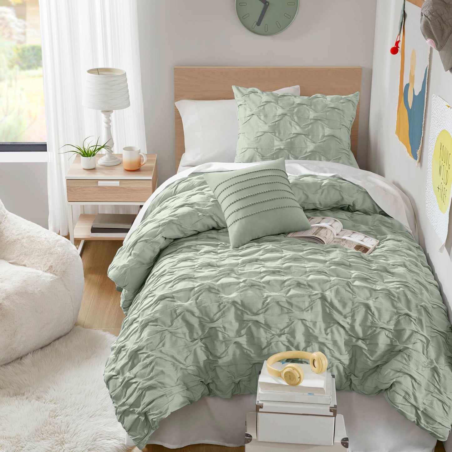 Bailey Diamond Pucker Woven Comforter Set
