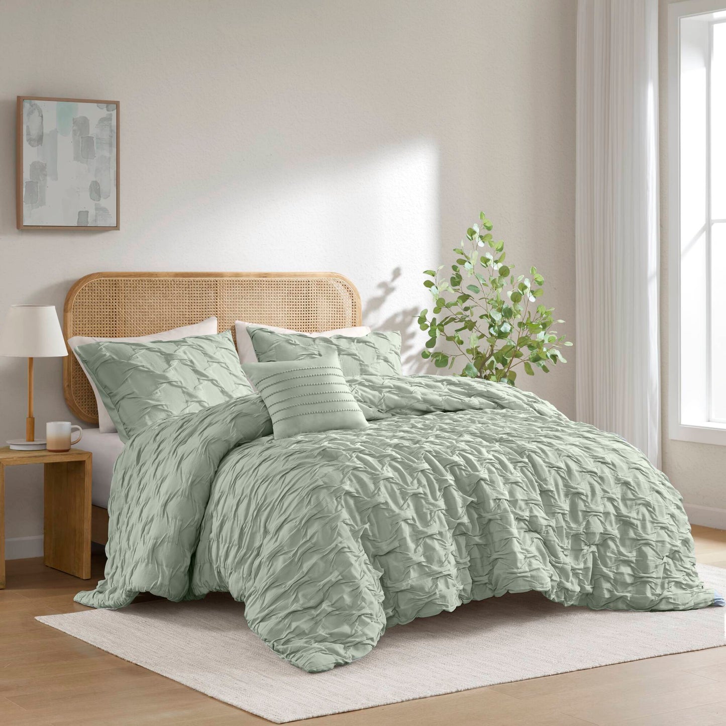 Bailey Diamond Pucker Woven Comforter Set