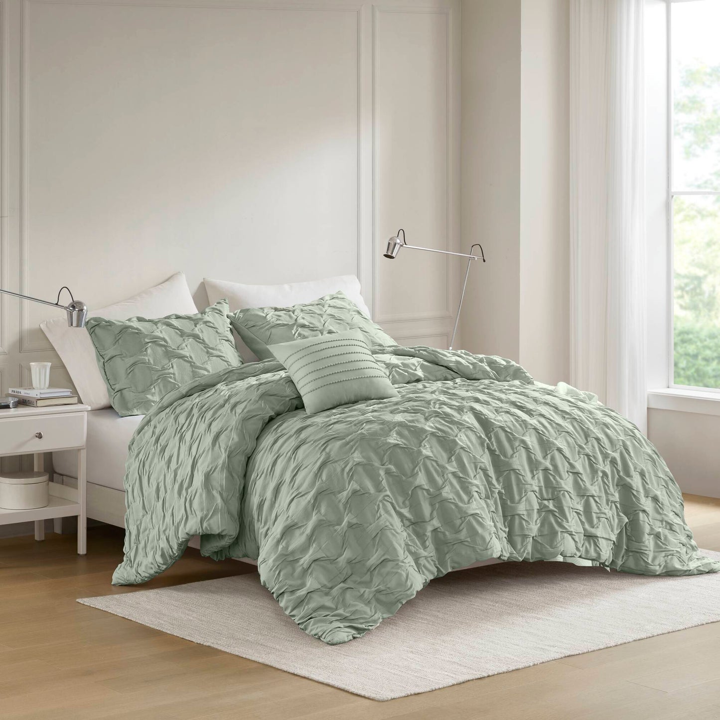 Bailey Diamond Pucker Woven Comforter Set