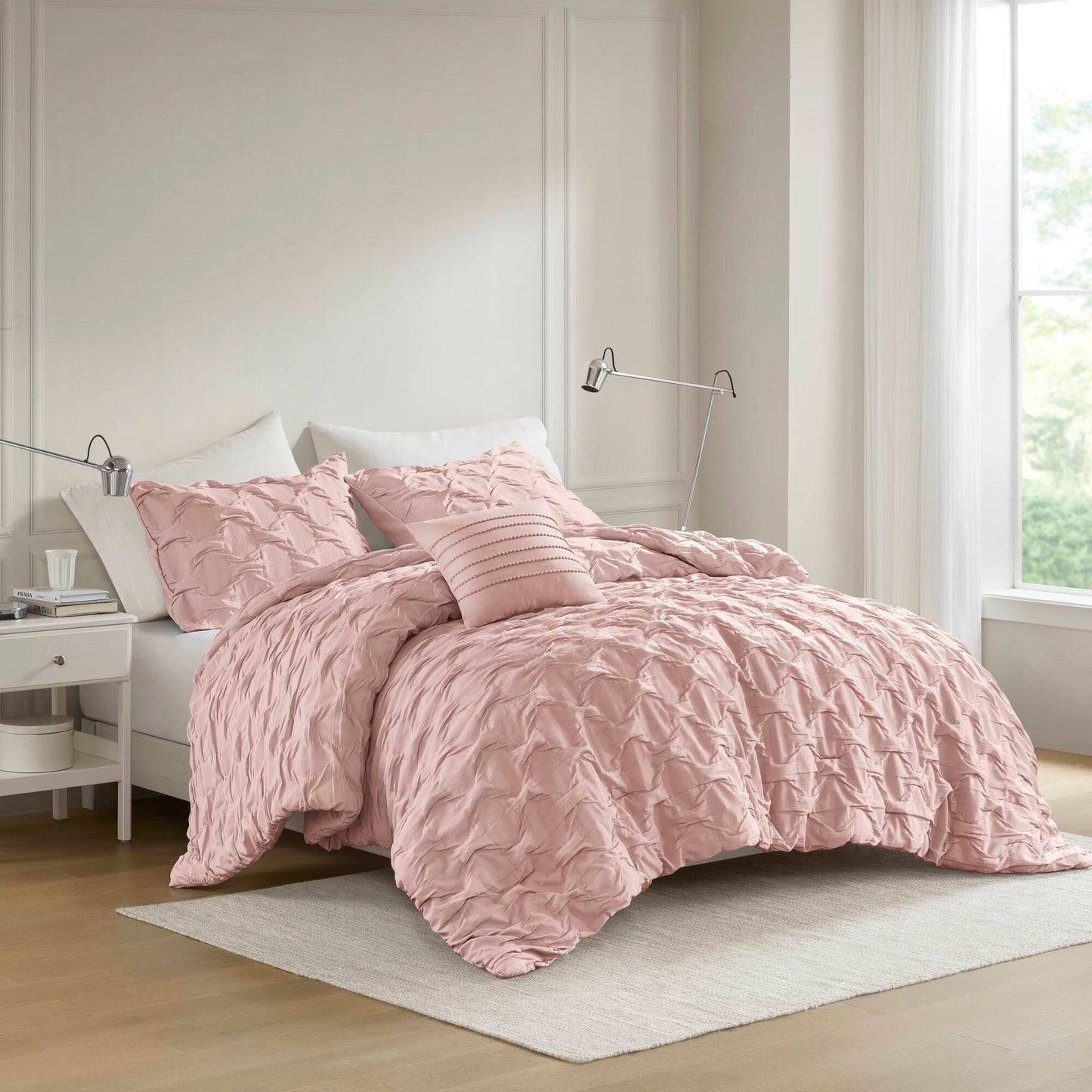 Bailey Diamond Pucker Woven Comforter Set