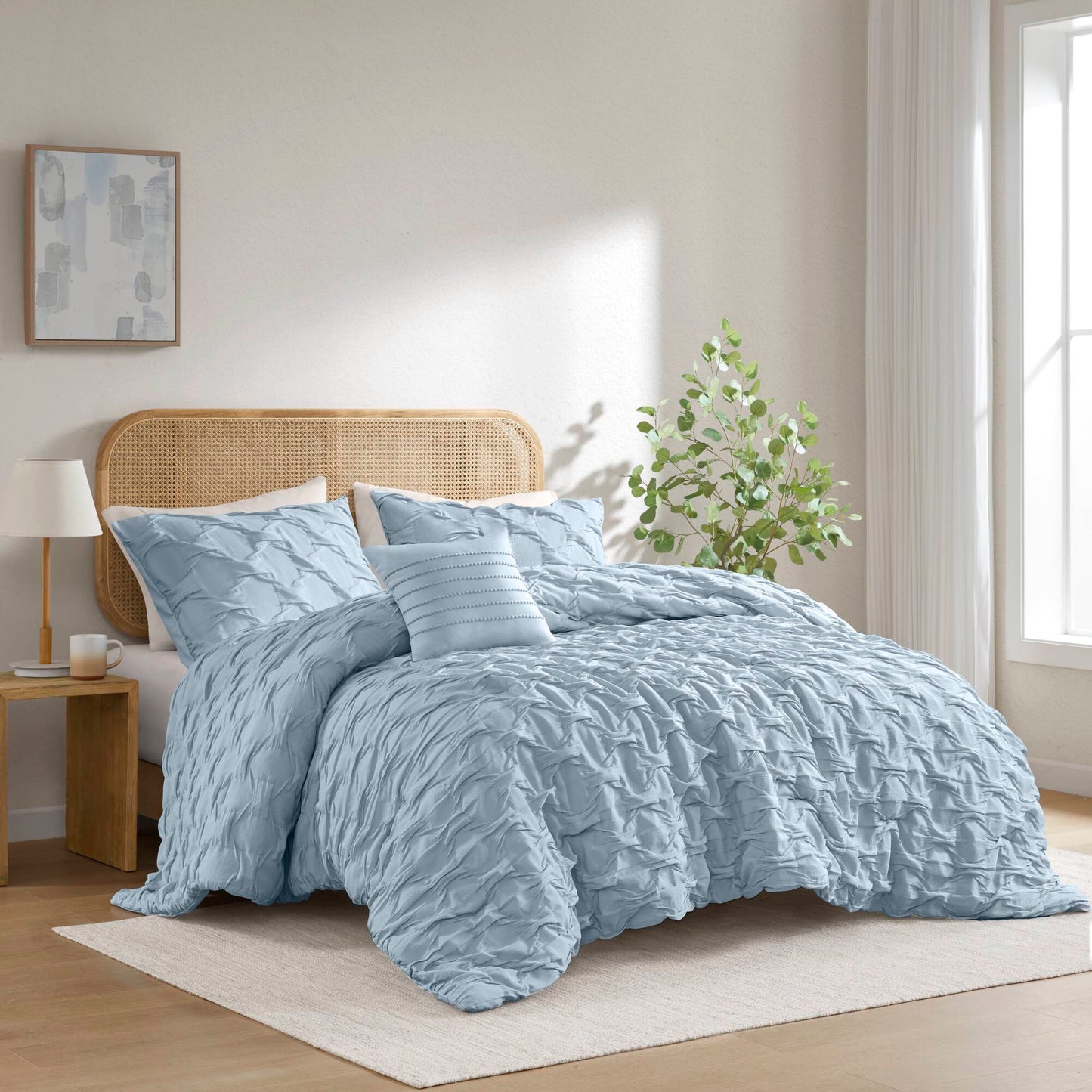 Bailey Diamond Pucker Woven Comforter Set